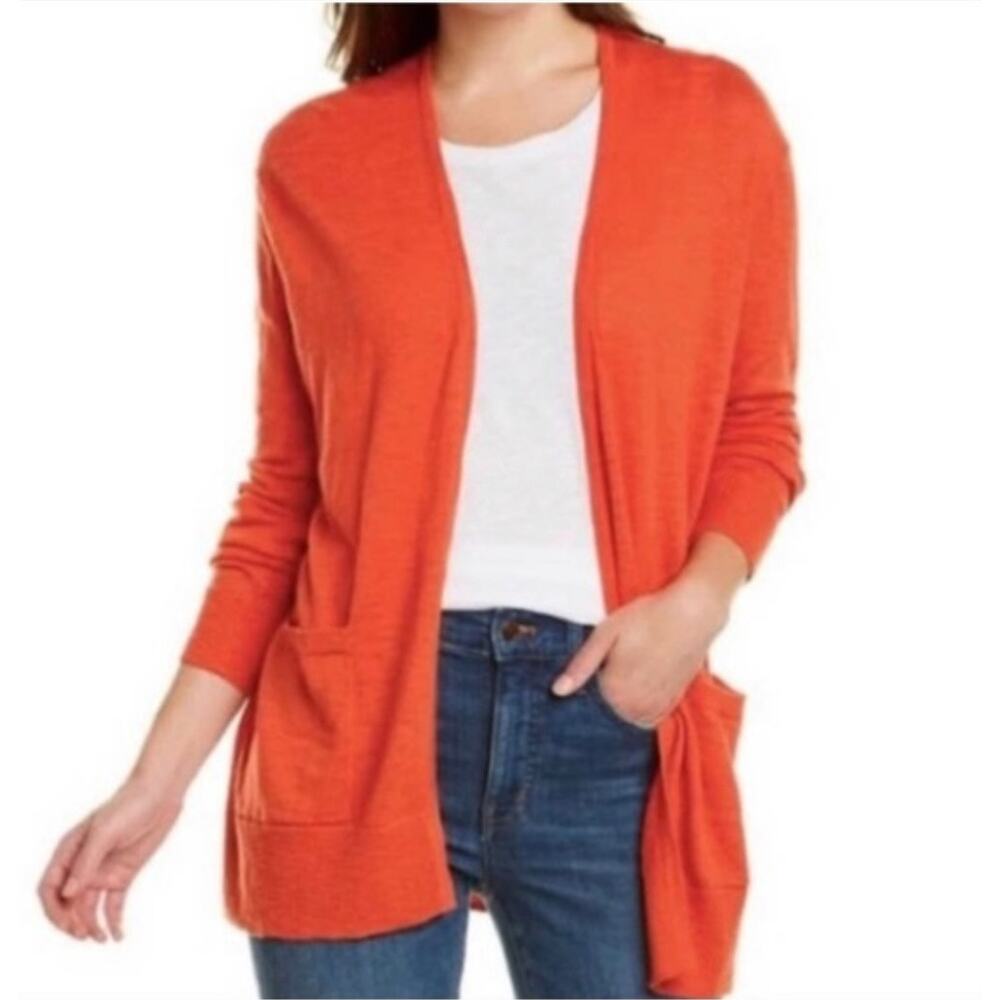 Madewell Bradley Cardigan AI212 Orange Open Front Slouchy Knit Women’s M fall